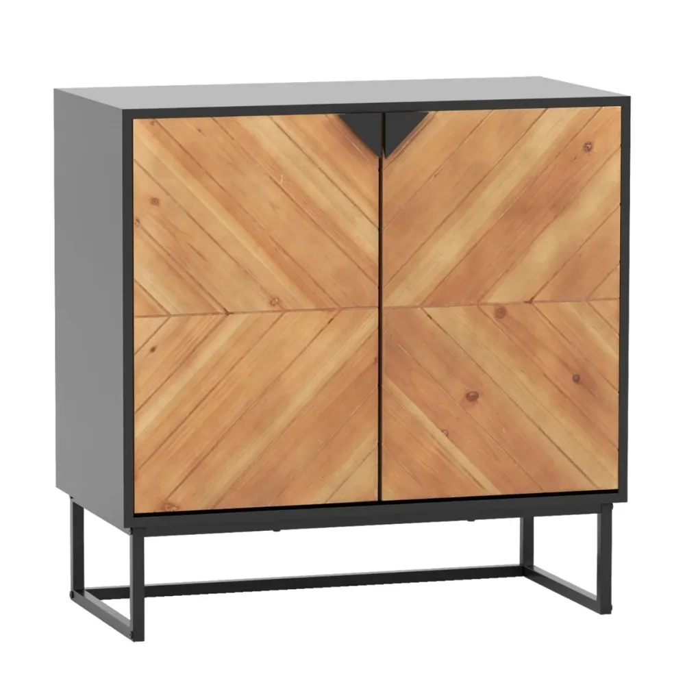 Buffet avec rangement 80 x 40 x 80 cm grande capacité de rangement design actuel en MDF noir 20_0010792
