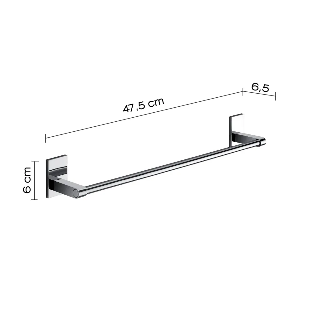 Gedy porte-serviettes cm 45 Mod. Maine en acier inoxydable et cromall pour fixation à collage