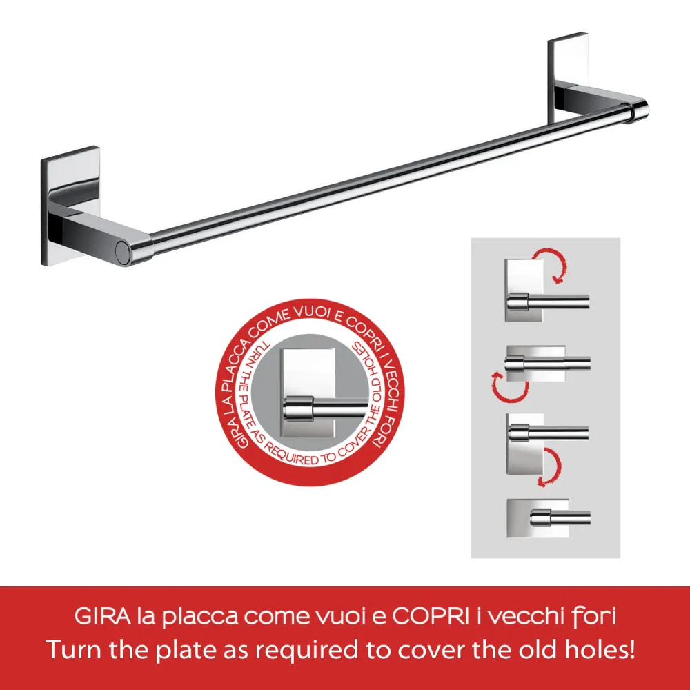 Gedy porte-serviettes cm 45 Mod. Maine en acier inoxydable et cromall pour fixation à collage