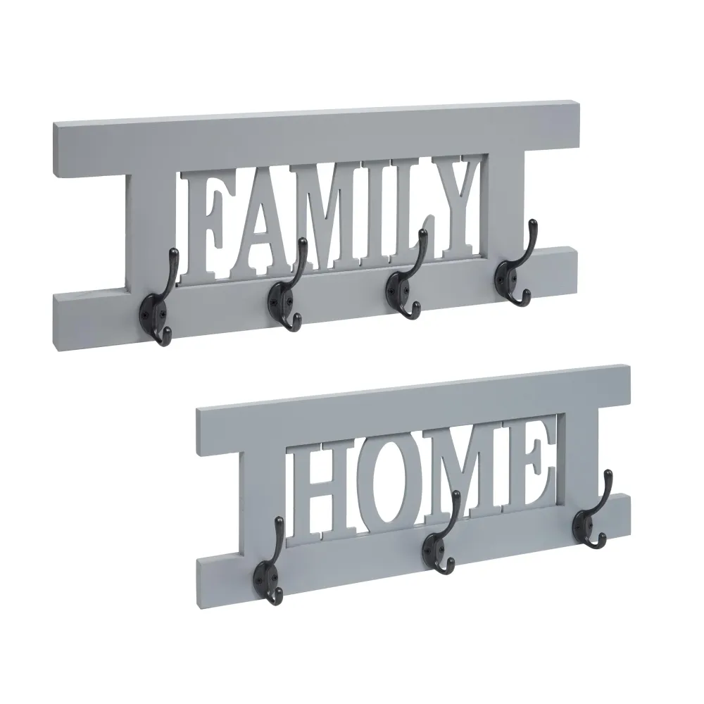 2x portemanteau mural avec 3 crochets et 4 crochets doubles family home en bois nostalgique gris-bleu 04_0007284
