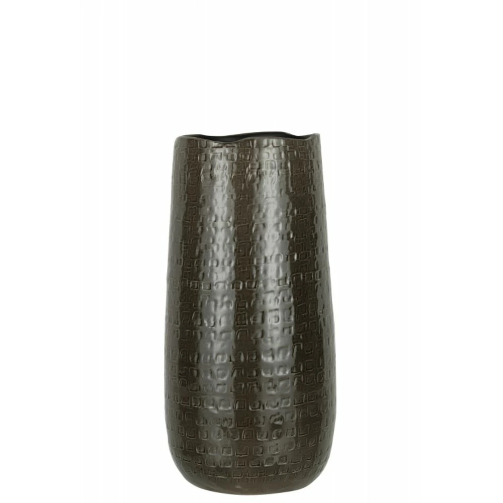 Vase à motifs en céramique gris ténébreux 18x18x40cm