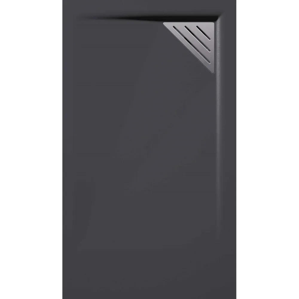 Receveur de douche extra plat TRINITY anthracite en résine minérale Duplach