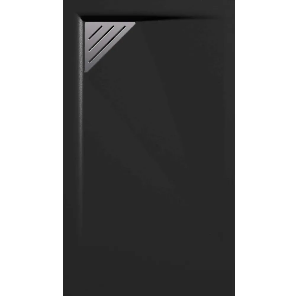 Receveur de douche extra plat TRINITY noir en résine minérale Duplach