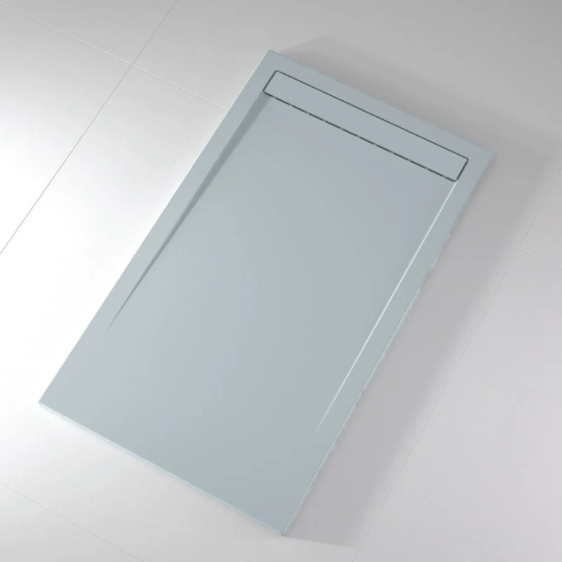 OFFRE SPECIALE - Receveur de douche extra plat CLEVER en résine surface ardoisée gris cendre 70x70 cm STANO