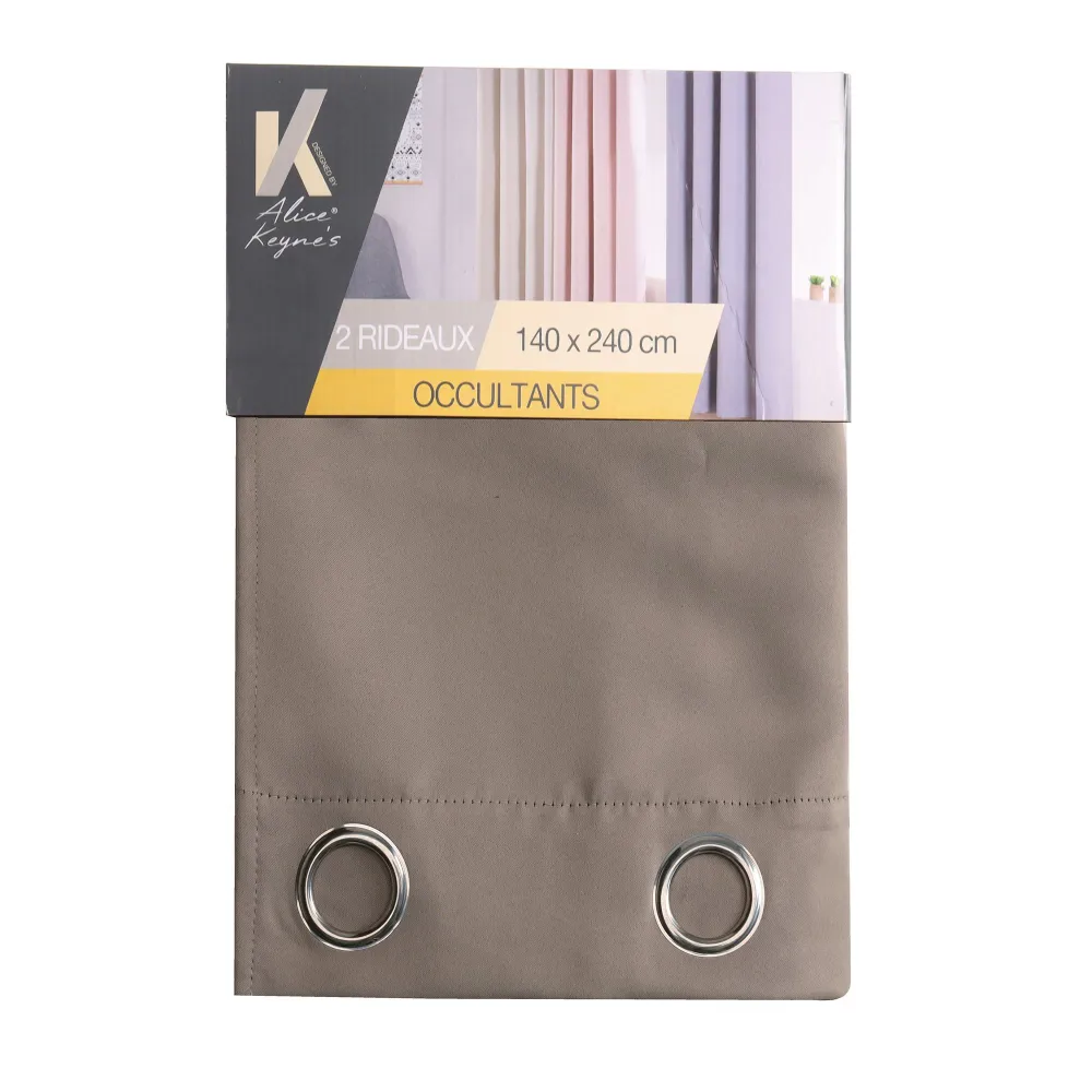 Lot de 2 rideaux occultants - Marron Stokomani