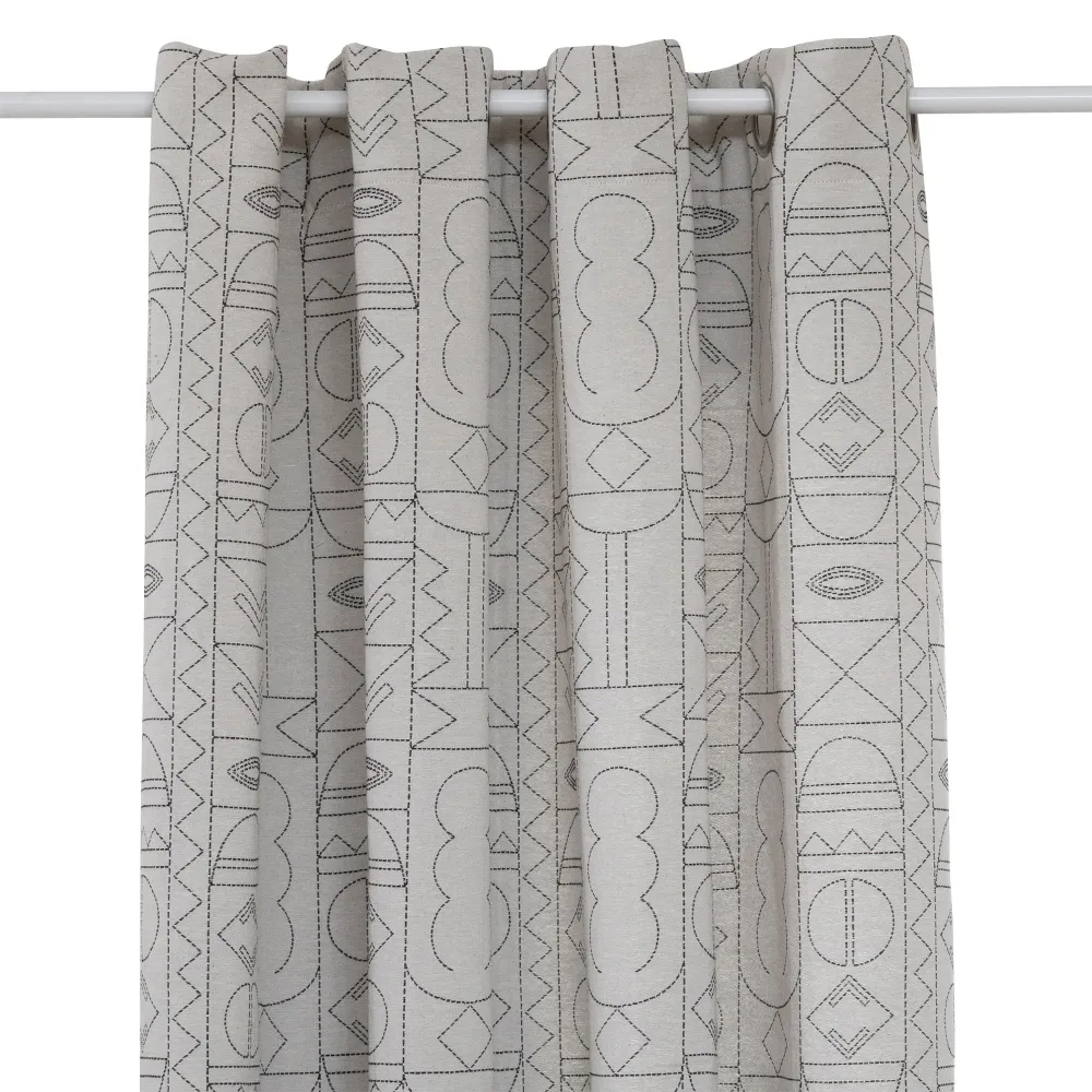 Rideau Jacquard Malakite noir et blanc Stokomani