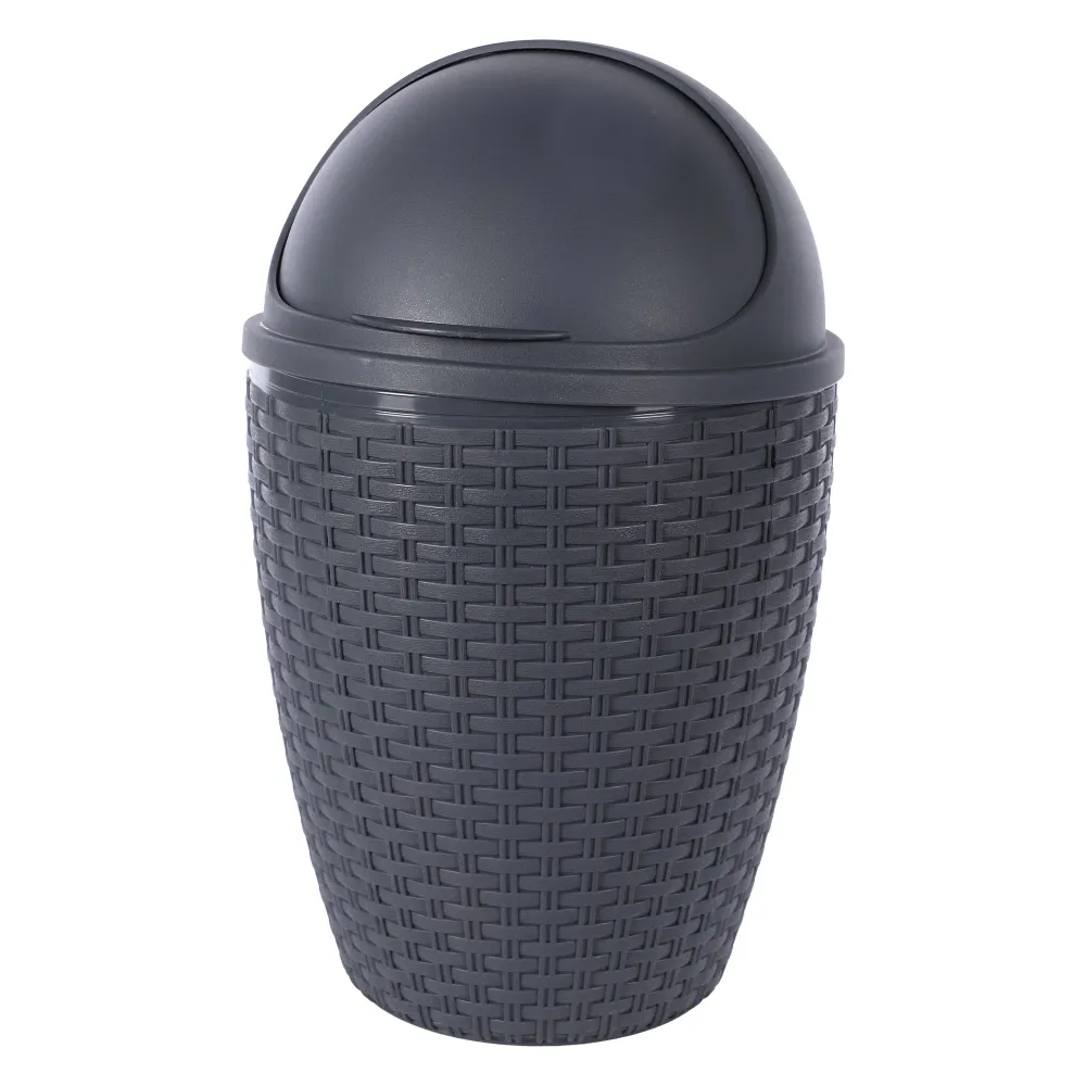 Poubelle de salle de bain Ronde 6L - Gris Stokomani