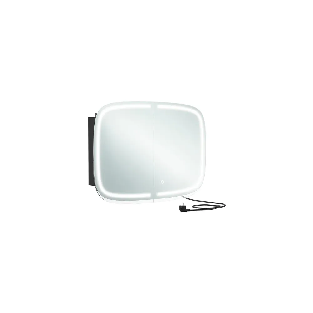 Miroir salle de bain avec éclairage 2 étagères réglables VASAGLE