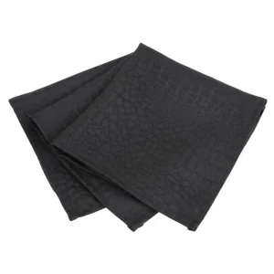 Lot de 3 serviettes de table 45x45 cm Jacquard 100% tissu synthétique LOUNGE noir