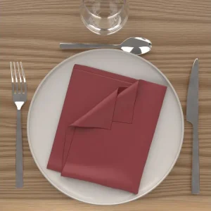 Professionnel Lot de 3 serviettes de table 40x40 cm ALIX rouge, par Soleil d'Ocre