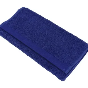 Serviette invité 30x50 cm coton peigné ALBA bleu moyen pour Fêtes