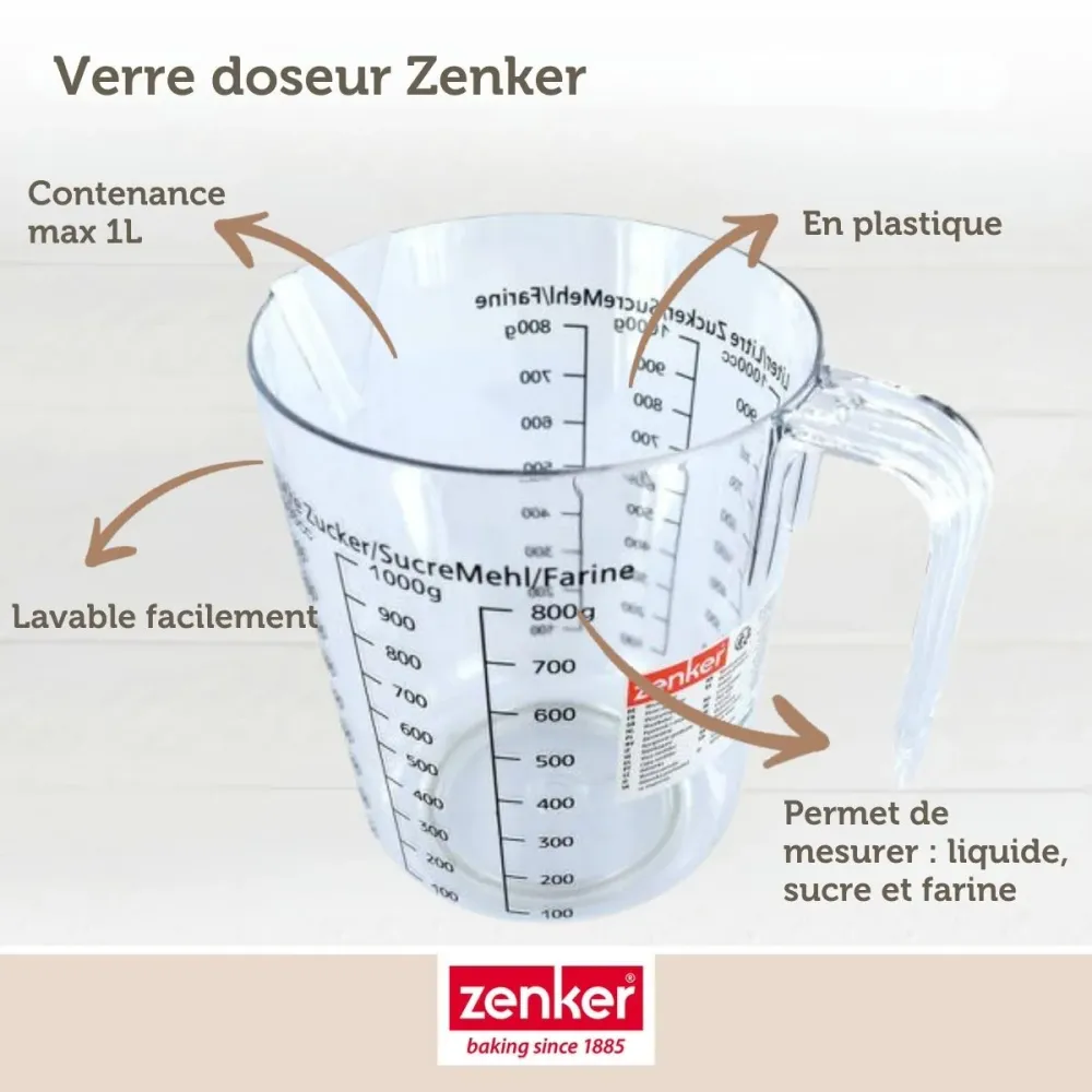 Set pâtisserie avec moule à cake 30,5 cm, 2 bols à mixer, verre mesureur et spatule Zenker
