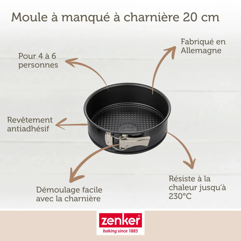 Set pâtisserie avec moule à manqué 20 cm, 2 bols à mixer, verre mesureur et spatule Zenker