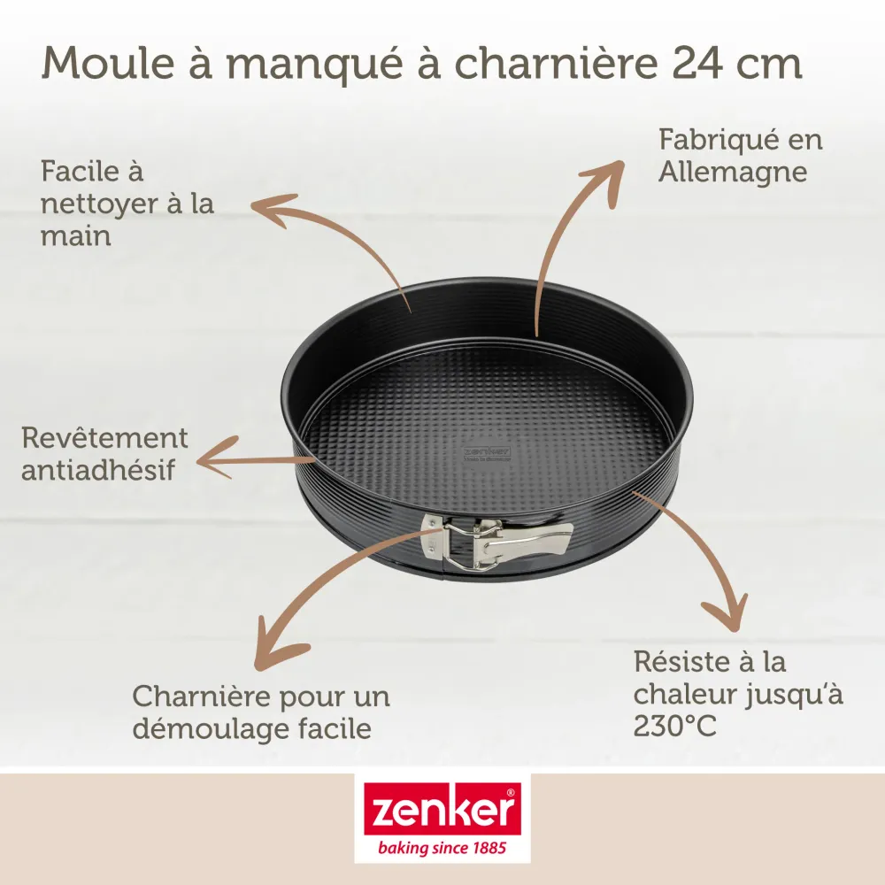Set pâtisserie avec moule à manqué 24 cm, 2 bols à mixer, verre mesureur et spatule Zenker