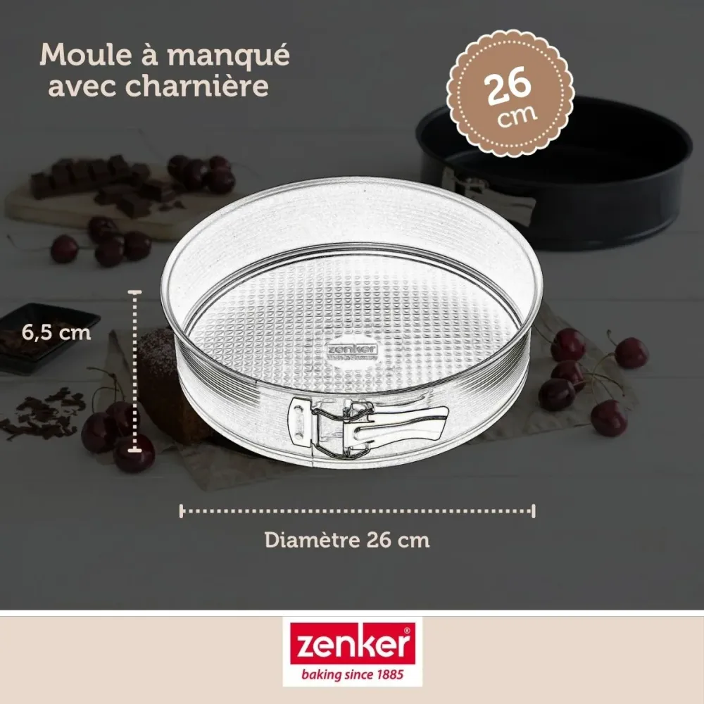 Set pâtisserie avec moule à manqué de 26 cm, 2 bols à mixer, verre mesureur et spatule Zenker