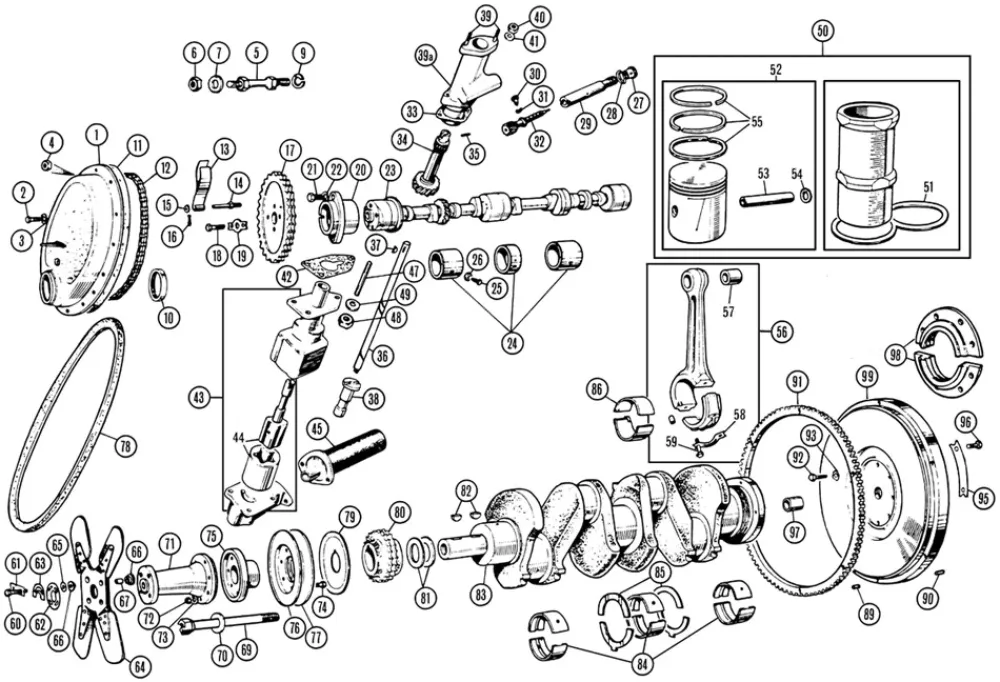 BEARING SET, CAMSHAFT, 4CYL. avec Absorption Maximale