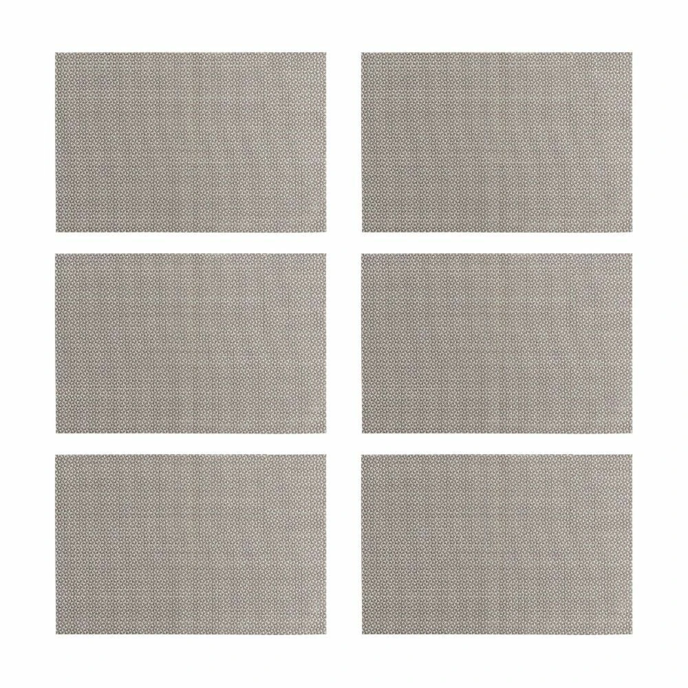 Coton Égyptien Lot de 6 sets de table marbling - taupe
