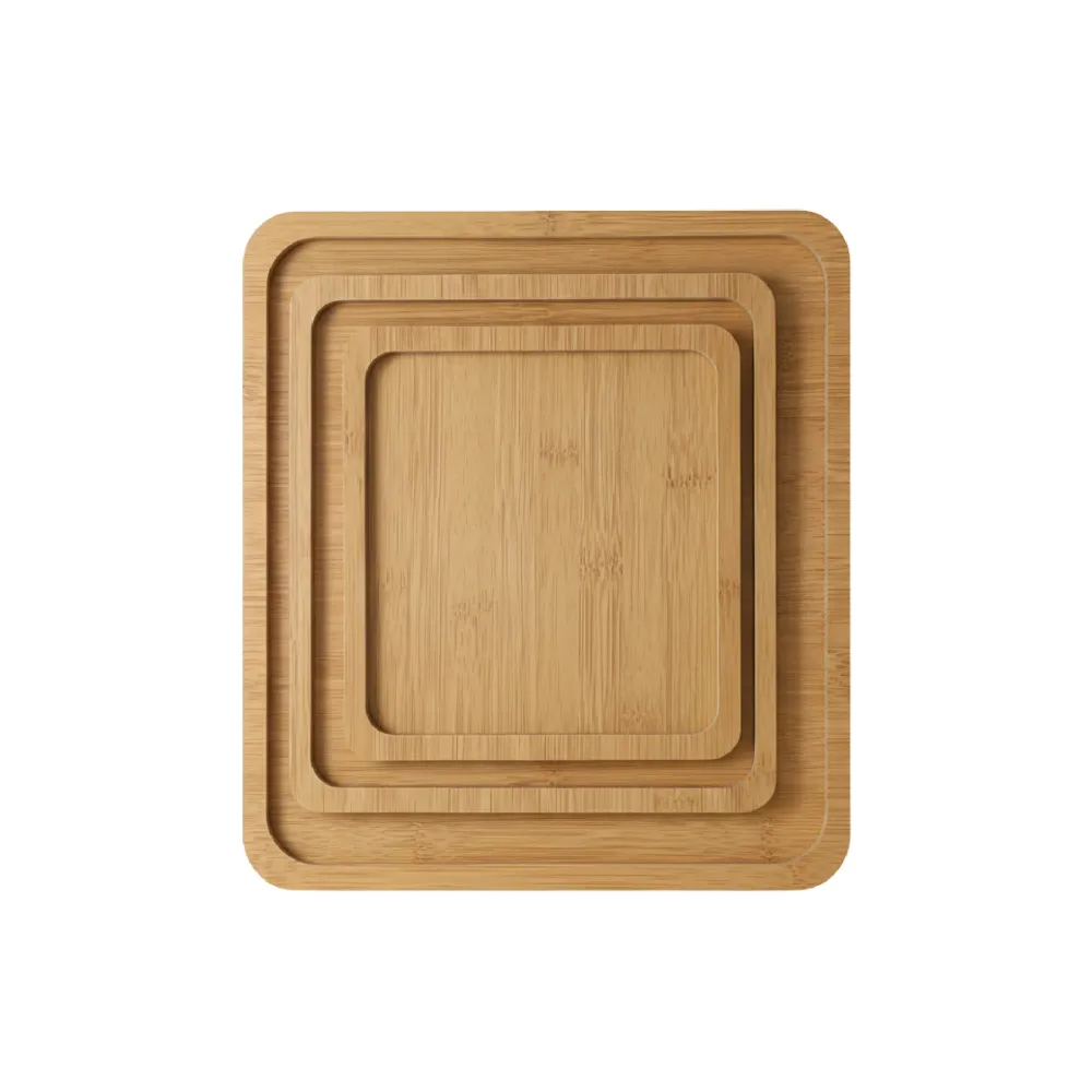 Nappe Rectangulaire Set de 3 Plats en Bambou – Naturels & Polyvalents