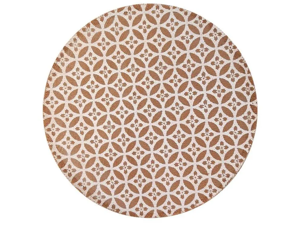 Set de table rond Carreau de ciment Jaune et Blanc (Modèle Imperméable)