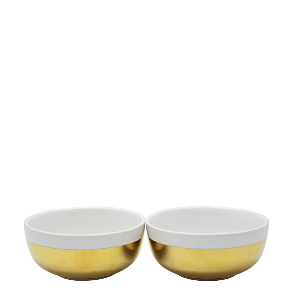 Symphony Adorn Dorure Dip Bowls Set 2 - White & Gold