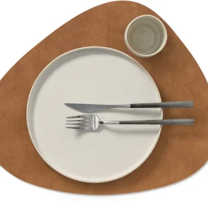 Tablier de Cuisinier Sets de table LIND DNA Nupo - Cuir - Vert armée / Nature - Courbé - réversible - 44 x 37 cm - 2 pièces