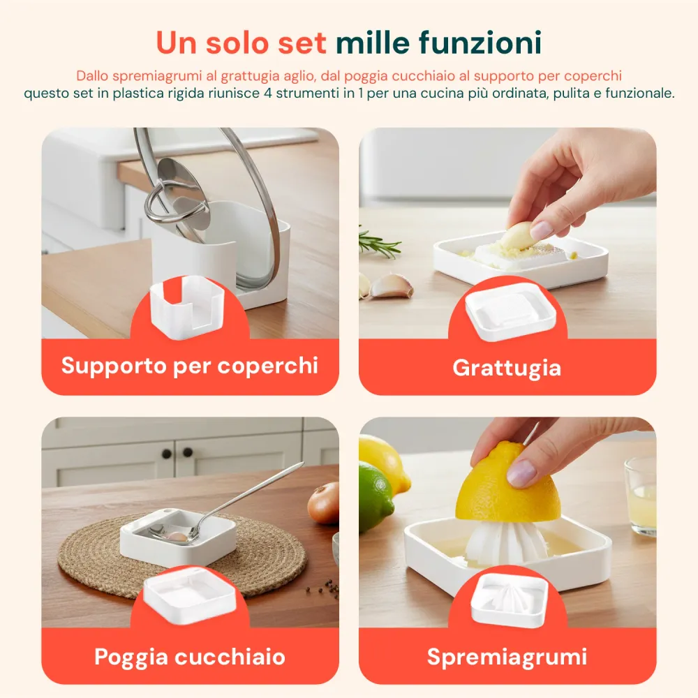 Antiadhésif Set Da Cucina 4 1 Per Alimenti Bianco
