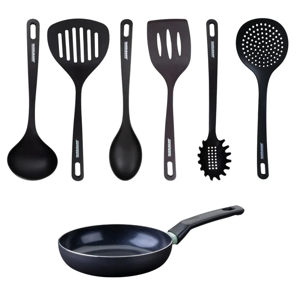 Antiadhésif Set poêle antiadhésive céramique 20 cm et 6 ustensiles Fackelmann Brandao