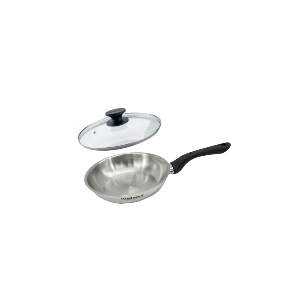 Couvercle Universel Set poêle 20 cm en inox et couvercle verre Fackelmann Geneva