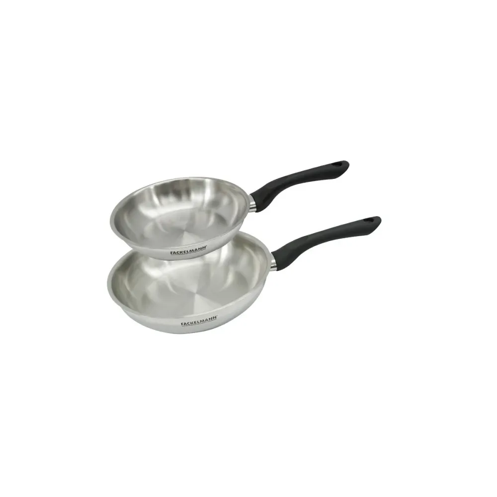 Set 2 poêles 20 et 24 cm en inox Fackelmann Geneva avec Revêtement Céramique