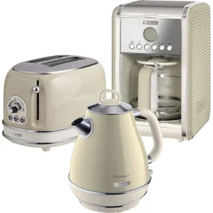 TieDex UK ARIETE Vintage ARPK7 Coffee Machine, Toaster & Kettle Bundle - Beige CPT-TIEDEX