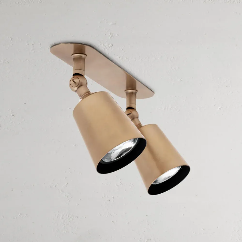 Perryn Spot Double 50mm - Laiton Ancien