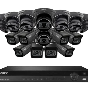 Système NVR Lorex 4K (capable de 16 caméras) Nocturnal 4 Pro Series avec 8 caméras Bullet et 8 caméras dôme avec objectif...