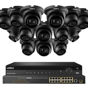 Système NVR nocturne Lorex 4K 32 canaux avec 3 caméras de sécurité dôme intelligentes IP nocturnes avec enregistrement 30...