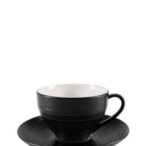 Chemins de Table Jenna Clifford BlancNoir Cup & Saucer - Black & White
