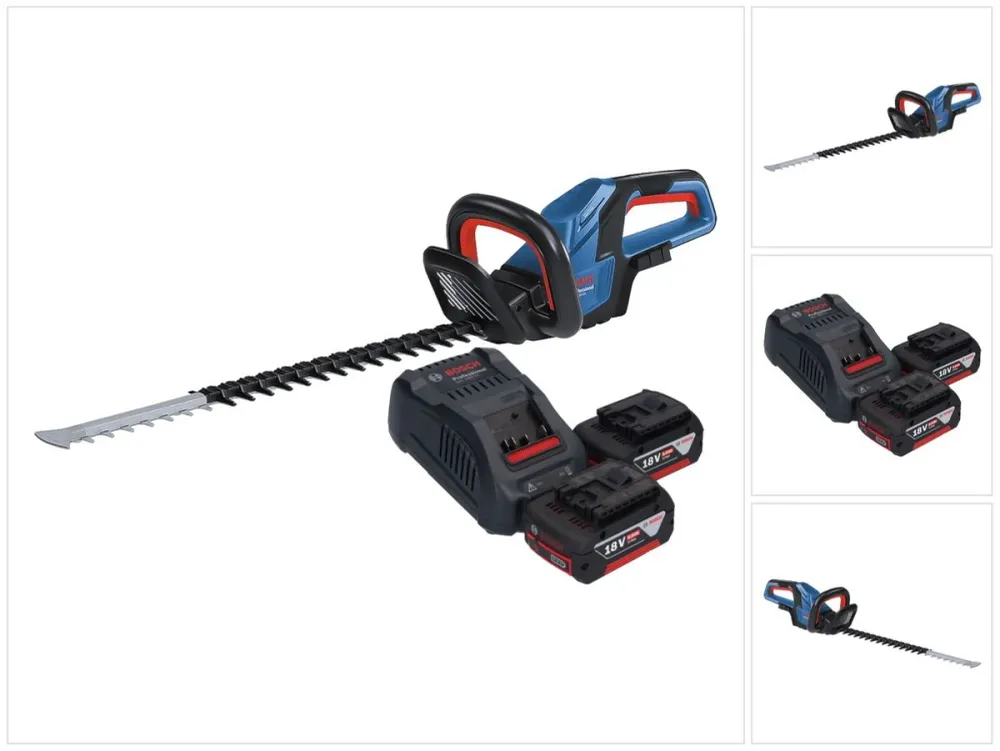Bosch GHE 18V-60 Professional Taille-haies sans fil 18 V 60 cm Brushless + 2x batterie 5,0 Ah + chargeur Bosch Professional