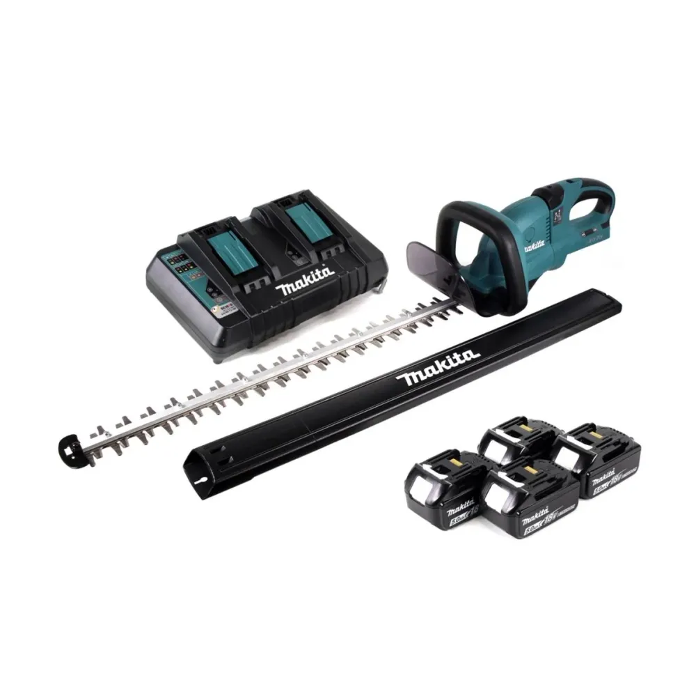Taille-haie à batterie Makita DUH 651 PT4 36V (2x18V) 65cm XPT Silent + 4x batterie 5,0Ah + double chargeur