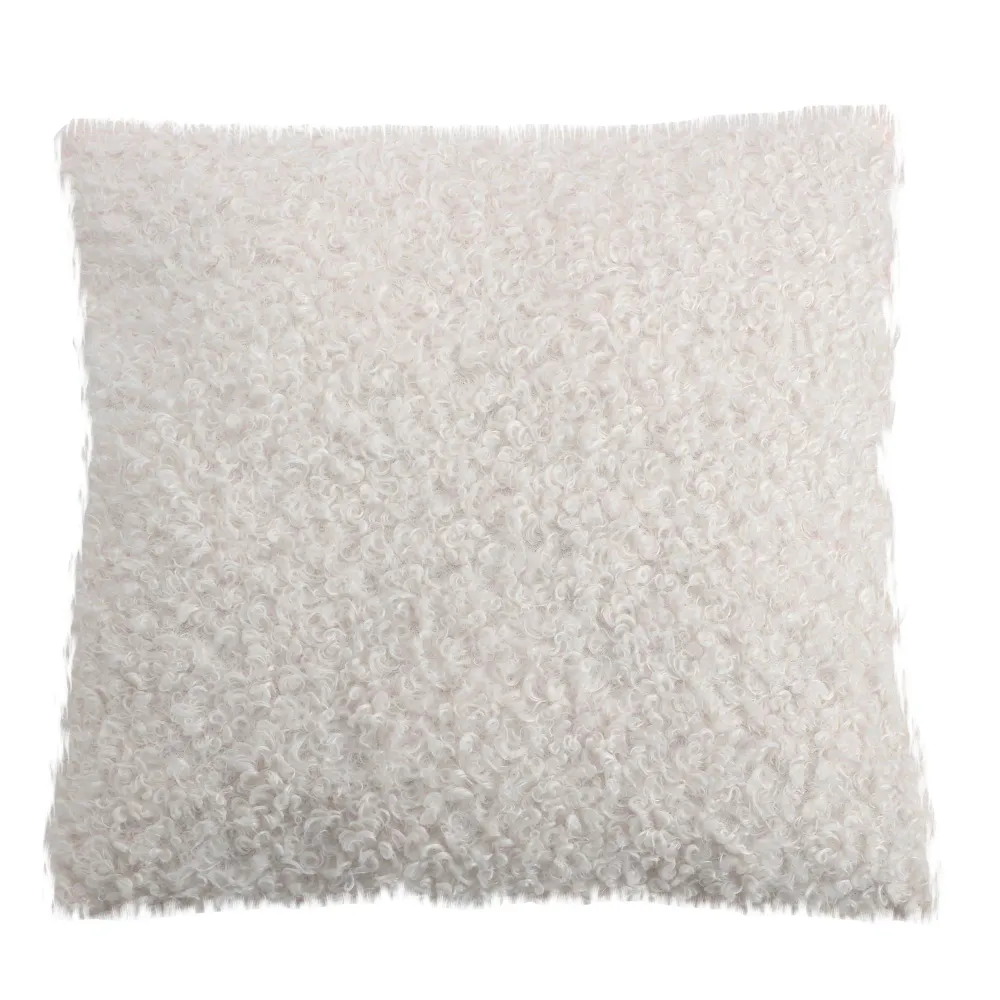 Coussin bouclettes 40x40cm - Marron Stokomani