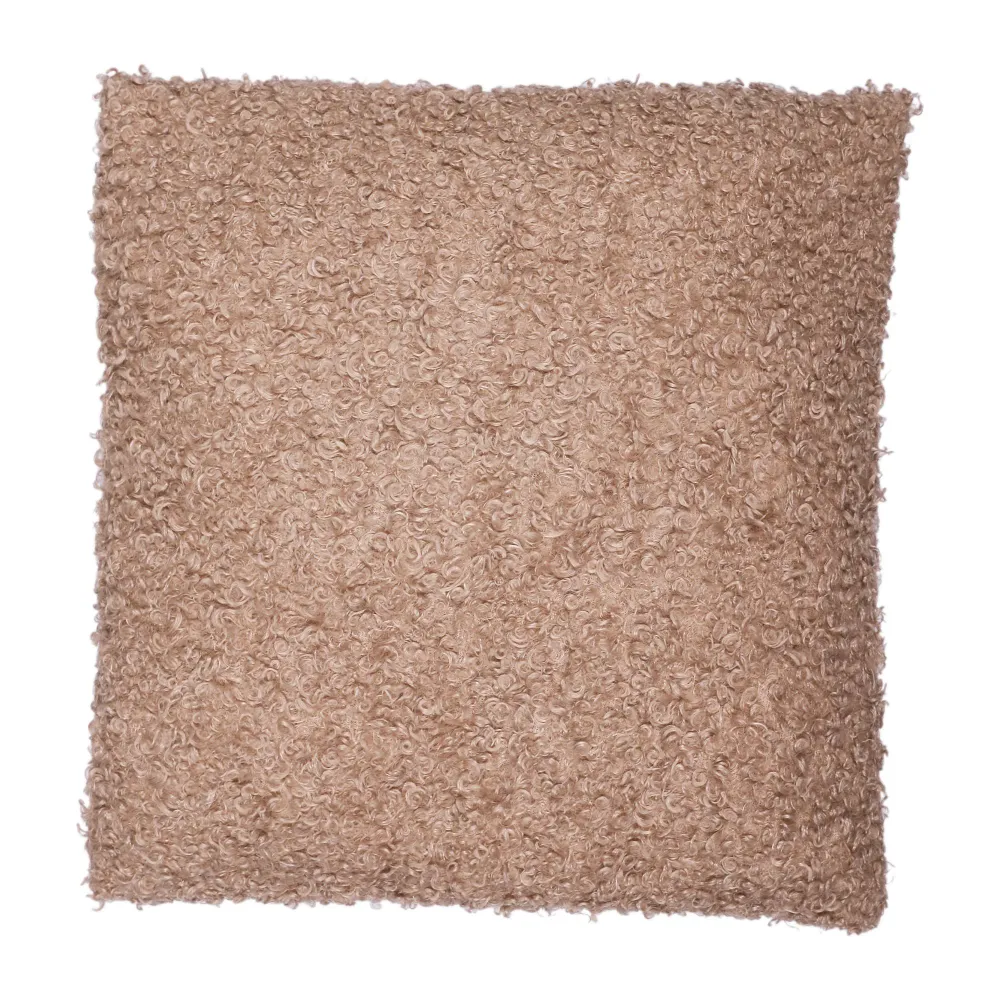 Coussin bouclettes 40x40cm - Marron Stokomani