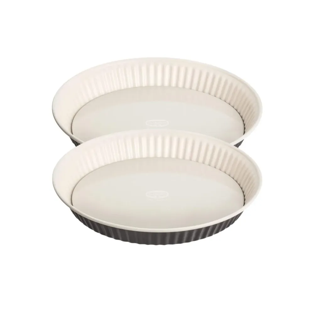Ensemble de 2 Moules à tarte quiche 28 cm en email Dr. Oetker Réservé