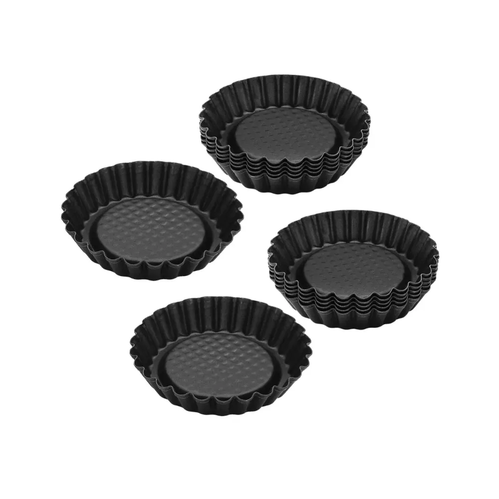 Ensemble de 12 Moules à tartelettes 10 cm Zenker Noir jais Metallic
