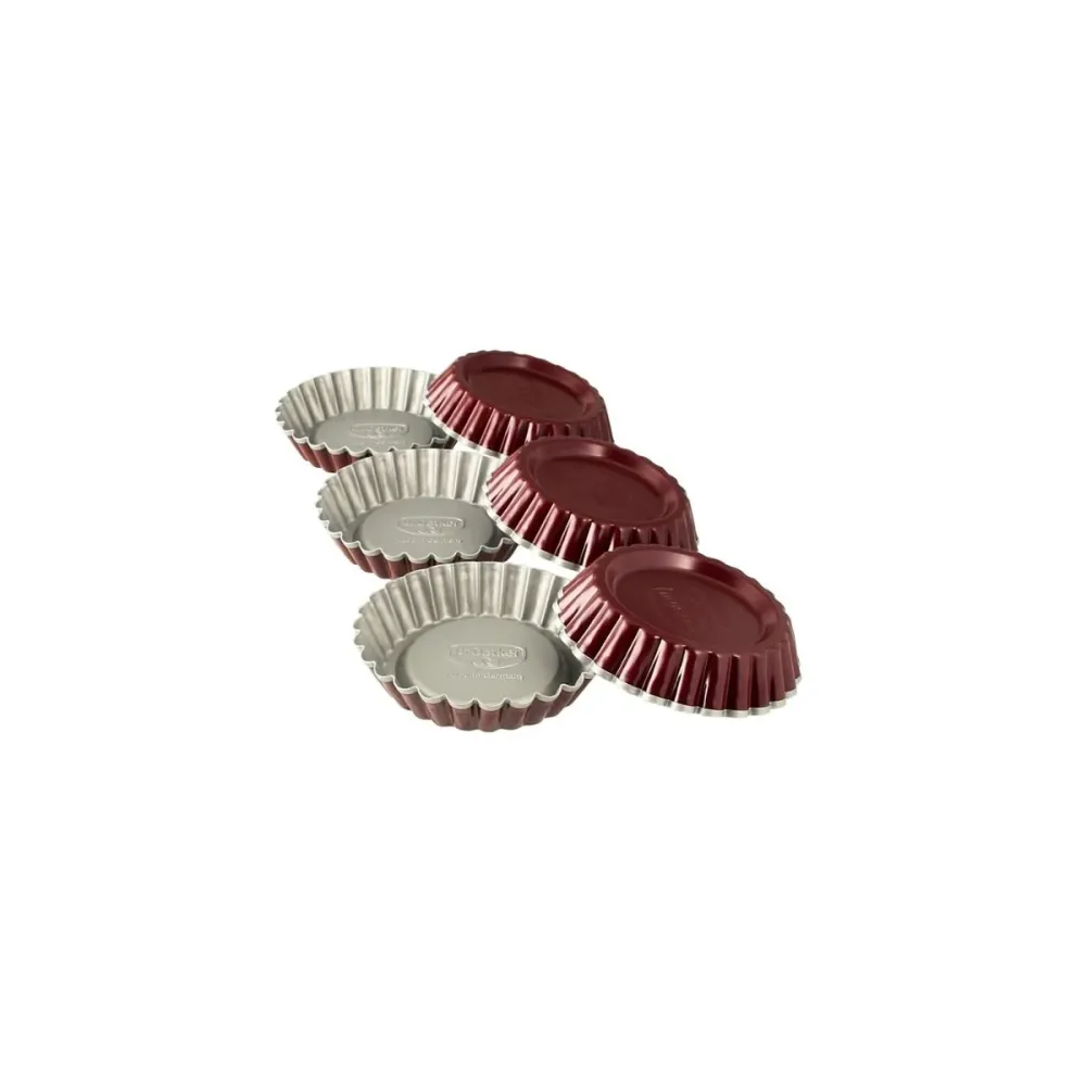 Lot de 6 moules à tartelettes 10 cm Dr. Oetker Baker Edition avec poignée ergonomique