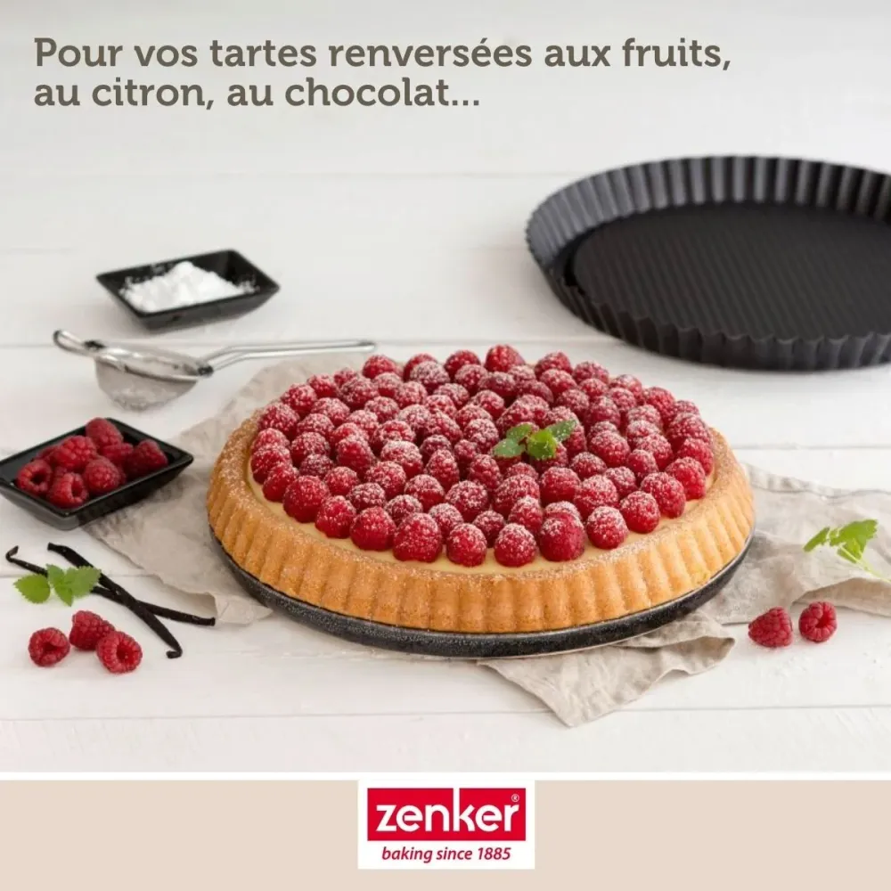 Moule à tarte renversée 30 cm Zenker Noir jais Metallic