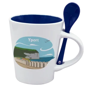 MUG CUILLERE BLANC INT. BLEU-FYPORT