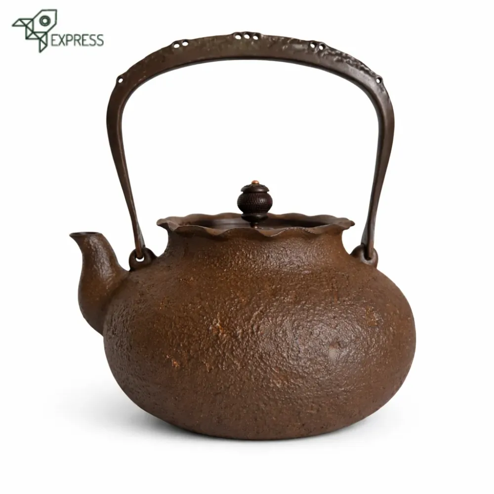 Théière en Fonte <br> Bouilloire Non Émaillée KAKI 1300ml Theieres Du Monde