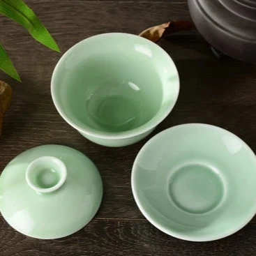 Théière Chinoise Gaiwan Vert Celadon 130ml Theieres Du Monde