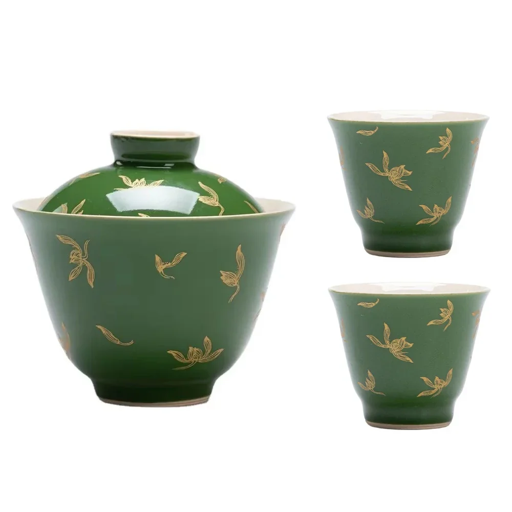 Théière en Porcelaine Gaiwan émeraude 150ml Gaiwan Theieres Du Monde