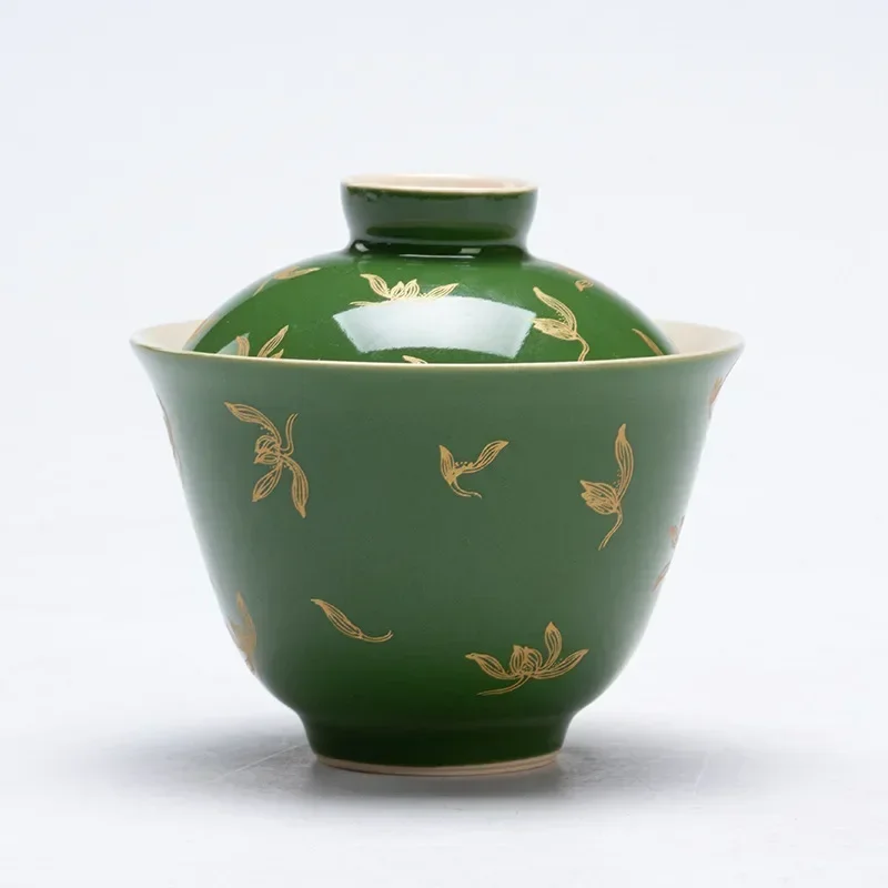 Théière en Porcelaine Gaiwan émeraude 150ml Gaiwan Theieres Du Monde