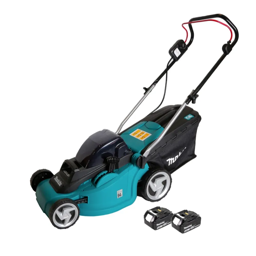 Tondeuse à gazon à batterie Makita DLM 380 M2 36V (2x18V) 38cm + 2x batterie 4,0Ah - sans chargeur