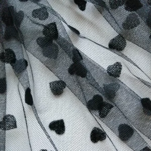 TULIS H9515 FLOCK NOIR SUR TULLE NOIR Prêt-à-upcycler