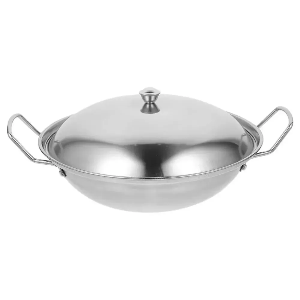 Poêle Chefco SW-11 en acier inoxydable avec couvercle - 26,5 cm de diamètre